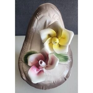 Vintage Capodimonte Porcelain Figure Made In italy Table Top Decor Roses